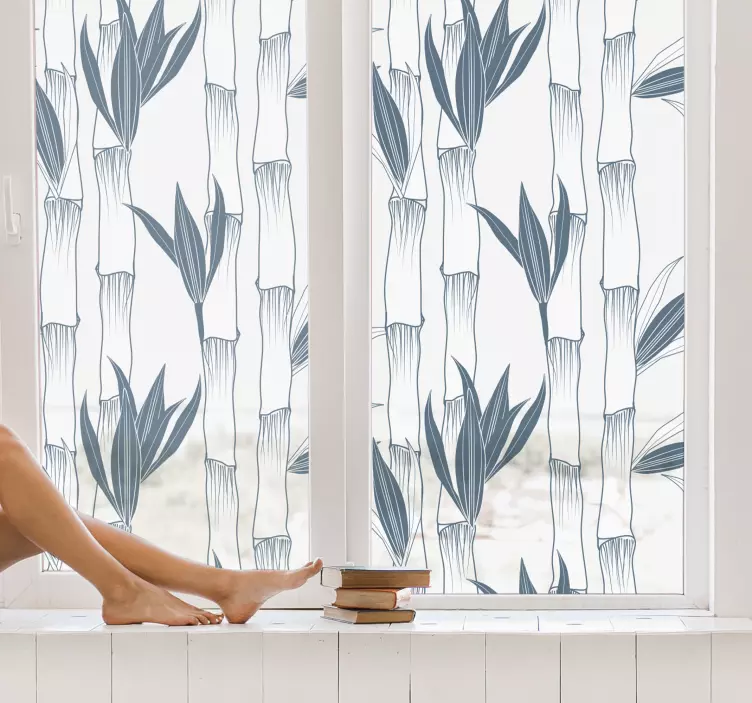 Autocolantes para chuveiro Padrão de plantas de bambu para vidro - TenStickers