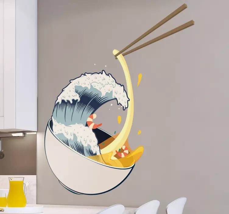 Vinil para cozinha Kanagqawa ola ramen - TenStickers