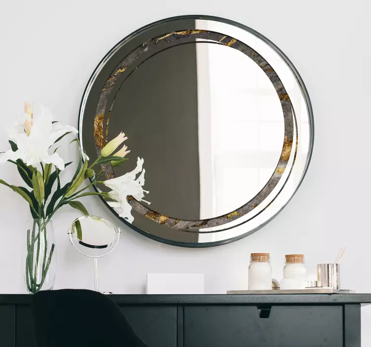 Vinil para espelhos Moldura Textura Pedra - TenStickers