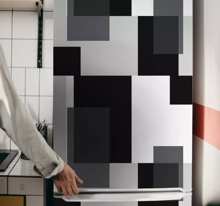 Autocolante para frigorífico Blocos de cor preto e branco - TenStickers
