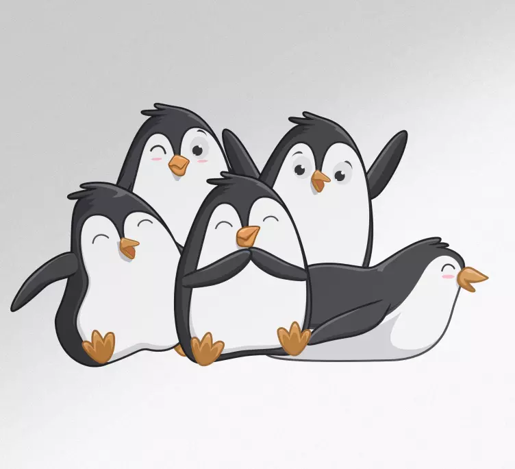 Autocolante para frigorífico Desenho engraçado de pinguins - TenStickers