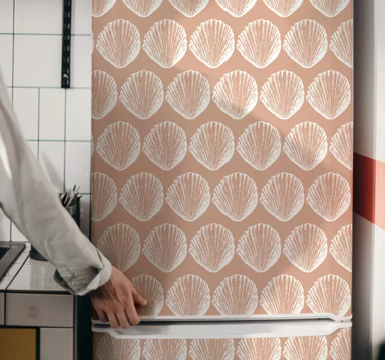 Autocolante para frigorífico bege com conchas - TenStickers