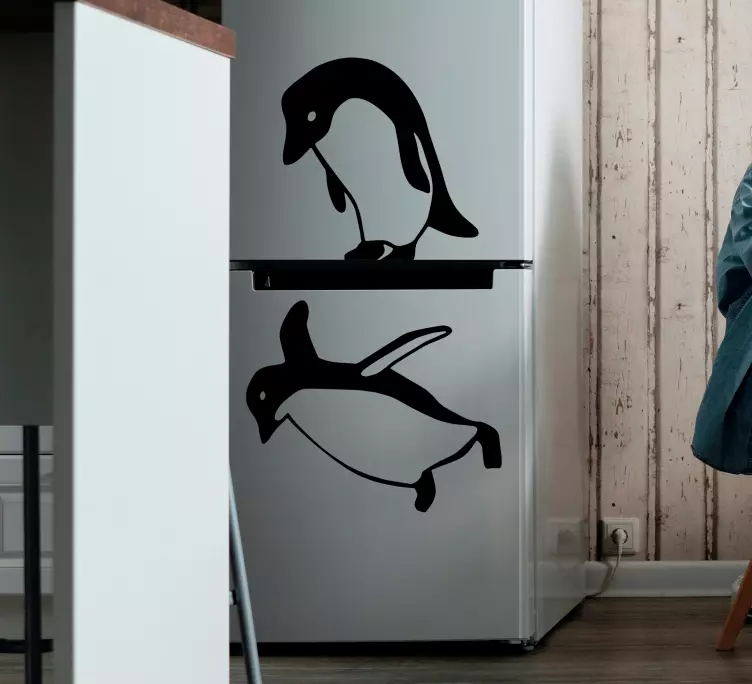 Autocolante para frigorífico Grupo fofo de lindos pinguins - TenStickers