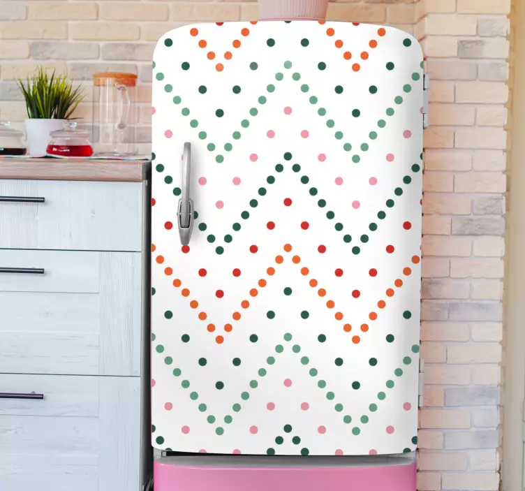 Autocolante para frigorífico Linhas em ziguezague, pontos multico - TenStickers