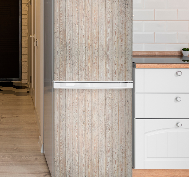 Autocolante para frigorífico Pranchas horizontais castanhas clara - TenStickers