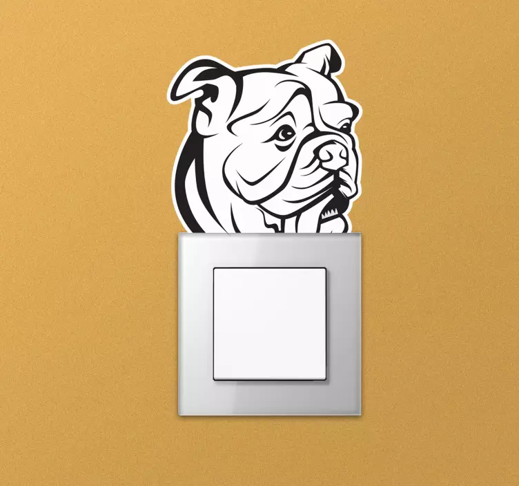 Autocolantes interruptores Bulldog inglês - TenStickers