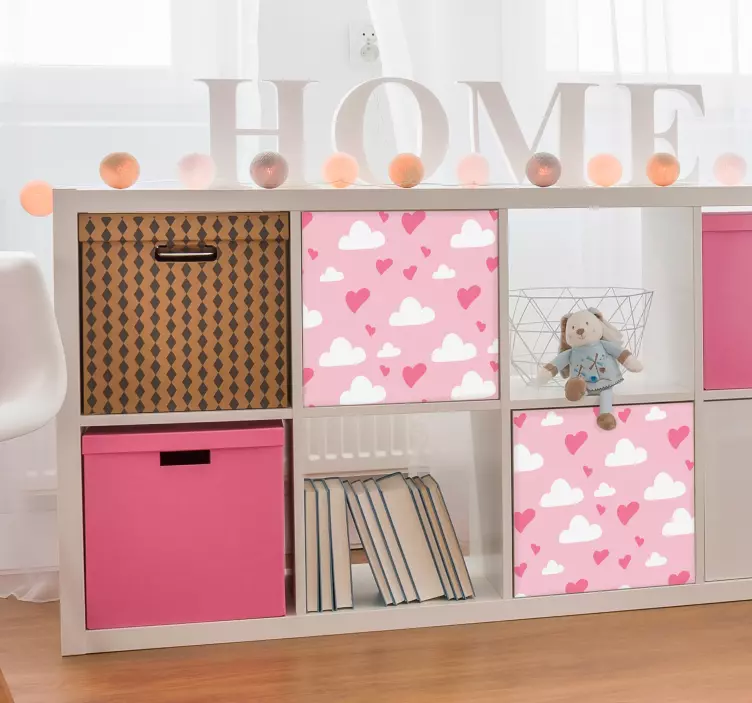 Autocolantes para móveis Amor corações nuvens - TenStickers