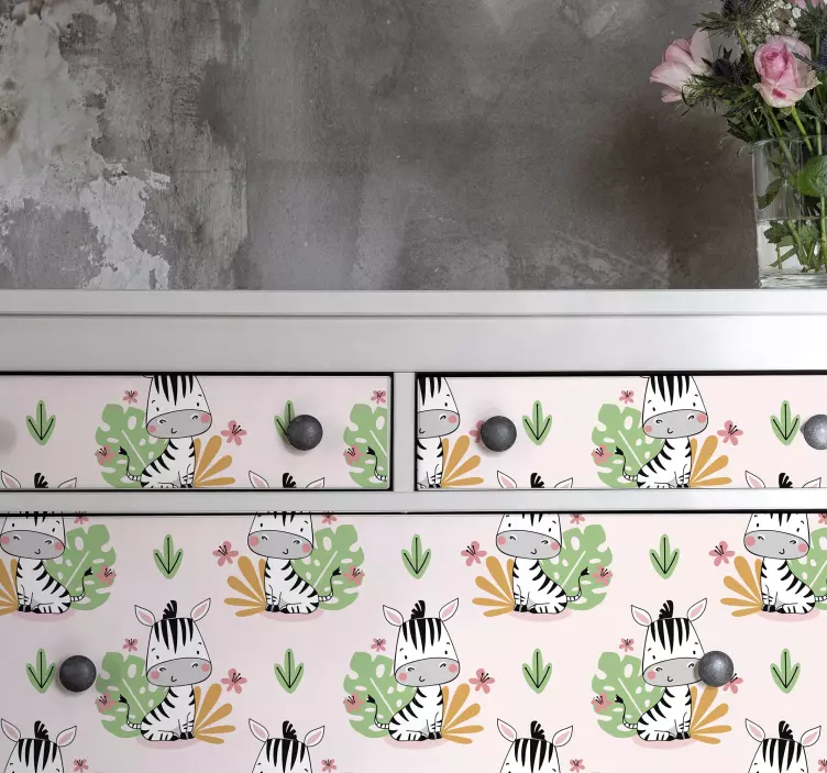 Autocolantes para móveis Linda zebra para crianças - TenStickers