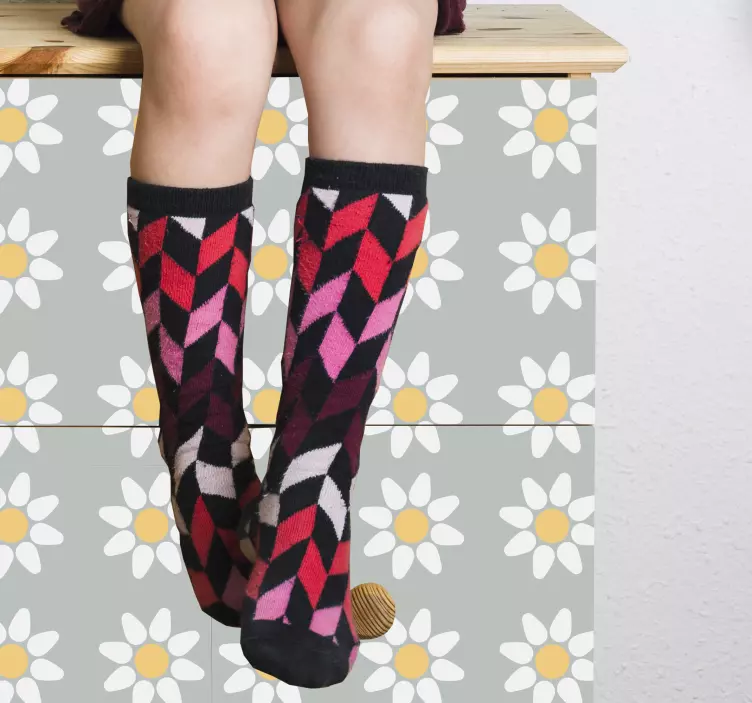 Autocolantes para móveis Padrão de margarida - TenStickers