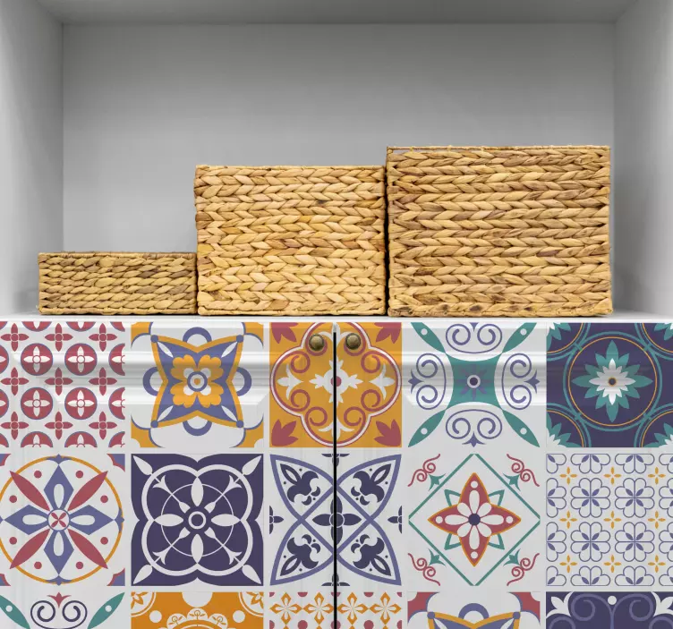 Autocolantes para móveis Padrão de mosaico colorido - TenStickers