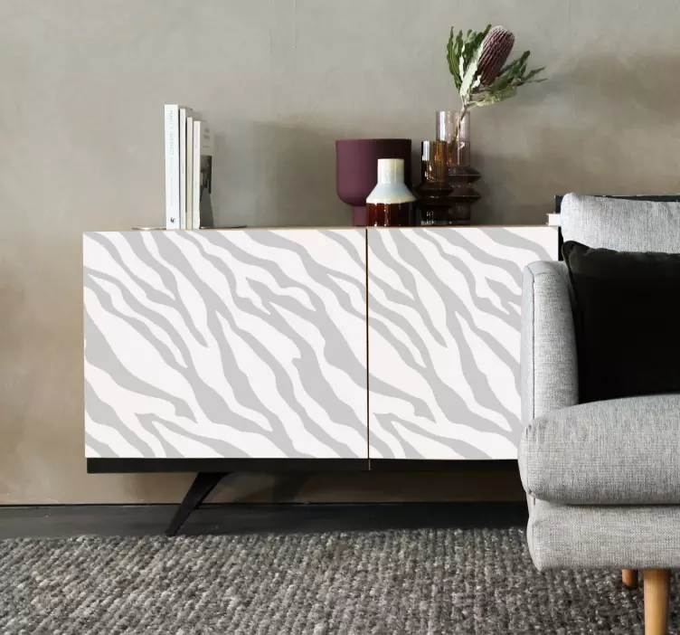 Autocolantes para móveis Padrão zebra cinza claro - TenStickers