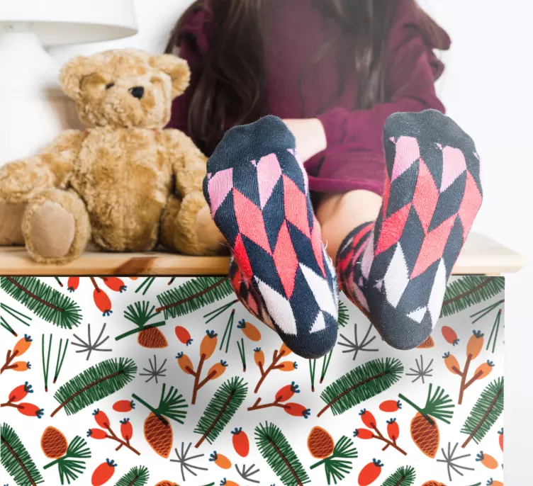 Autocolantes para móveis Padrões de folhas de plantas de outono - TenStickers