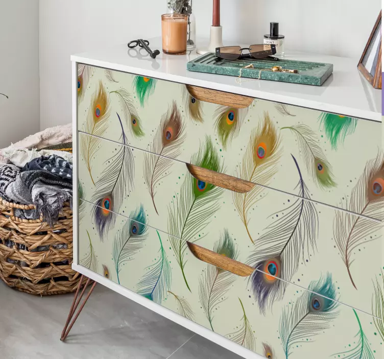 Autocolantes para móveis Penas de pavão - TenStickers