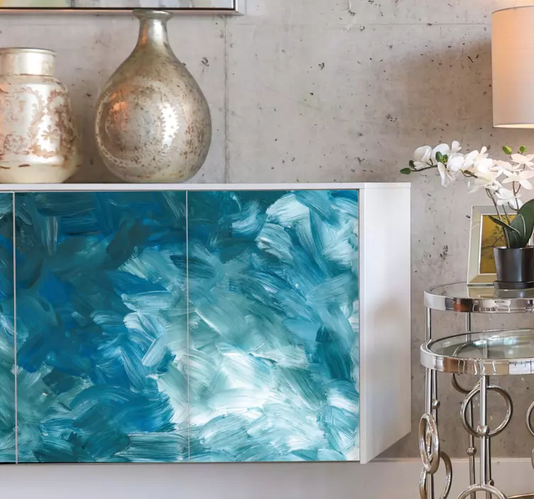 Autocolantes para móveis Pincelada azul abstrata - TenStickers