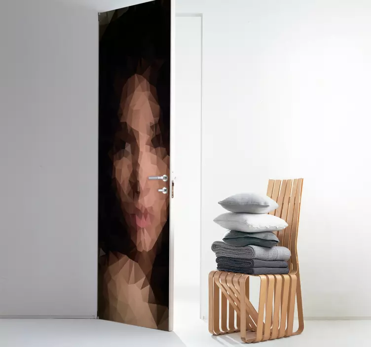 Autocolantes para portas Mulher geométrica - TenStickers