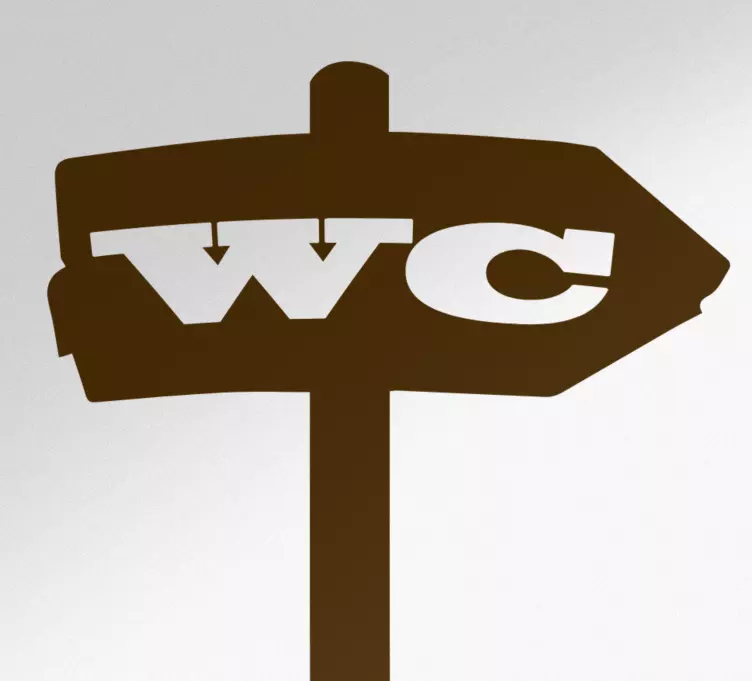 Autocolantes para portas Seta de texto wc vintage - TenStickers