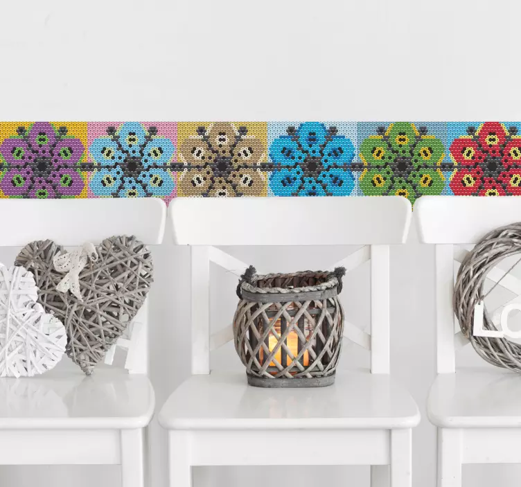 Autocolante azulejo Mandala huichol - TenStickers