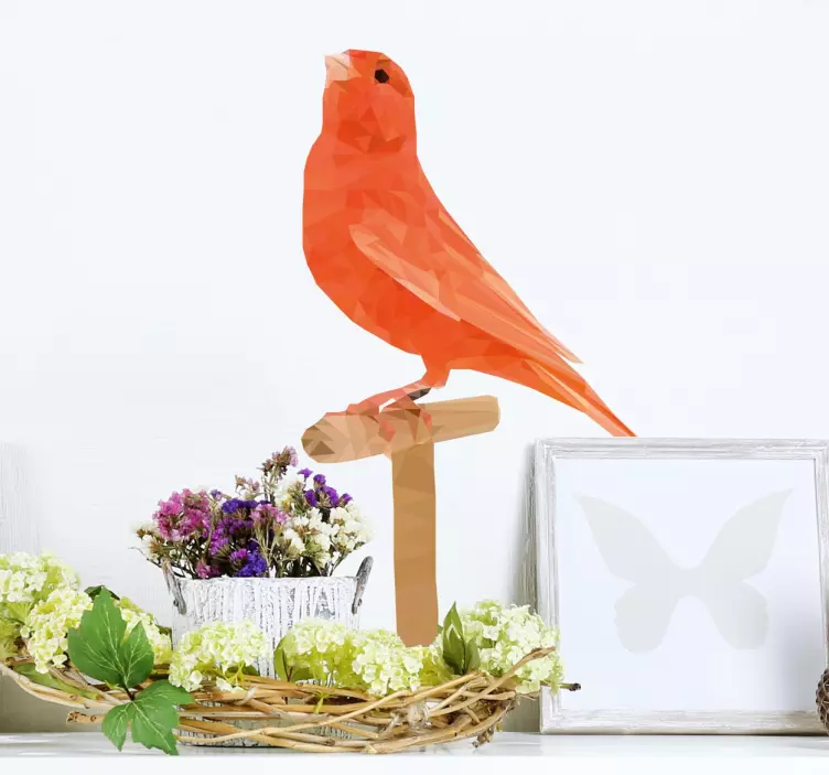 Vinil pássaro poligonal cores quentes - TenStickers