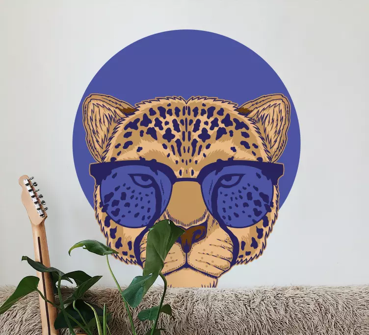 Autocolantes quarto de dormir Motivos tricolores em azul animal - TenStickers