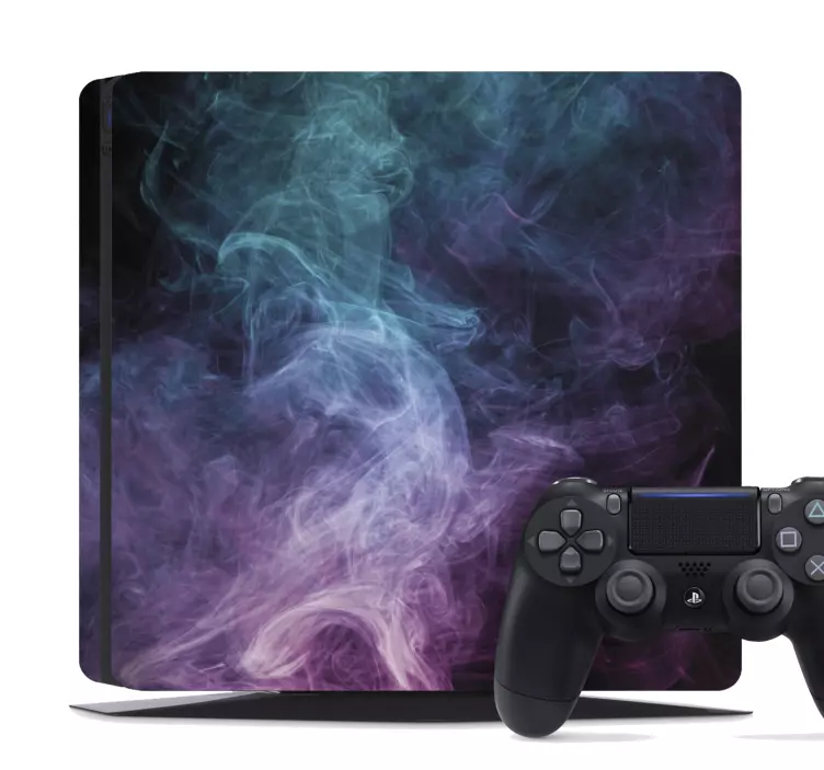Autocolante Skin para PlayStation Fumaça roxa e azul - TenStickers