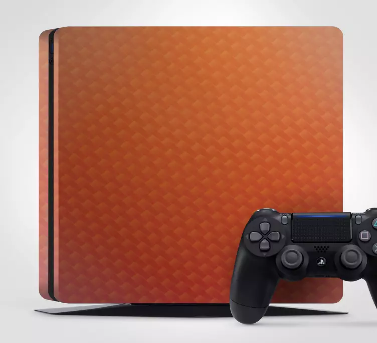 Autocolante Skin para ps4 Carbono laranja - TenStickers