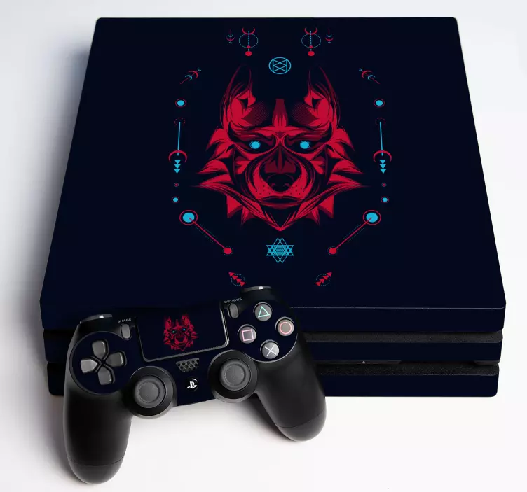 Autocolante Skin para ps4 Lobo jogo abstrato - TenStickers