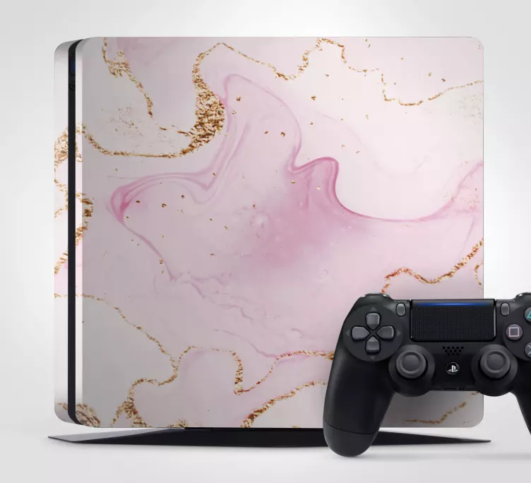 Autocolante Skin para ps4 Mármore de ouro rosa - TenStickers