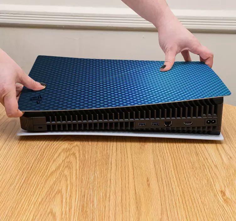 Autocolante Skin para PS5 Fibra de carbono azul - TenStickers
