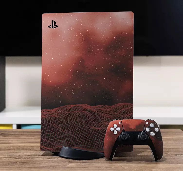 Autocolante Skin para PS5 Galáxia em vermelho - TenStickers
