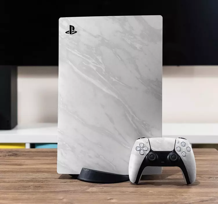 Autocolante Skin para PS5 Pele de mármore branco ps5 - TenStickers