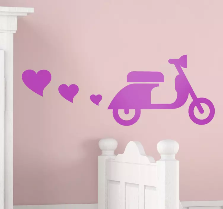 Vinilo decorativo juvenil vespa corazones - TenStickers