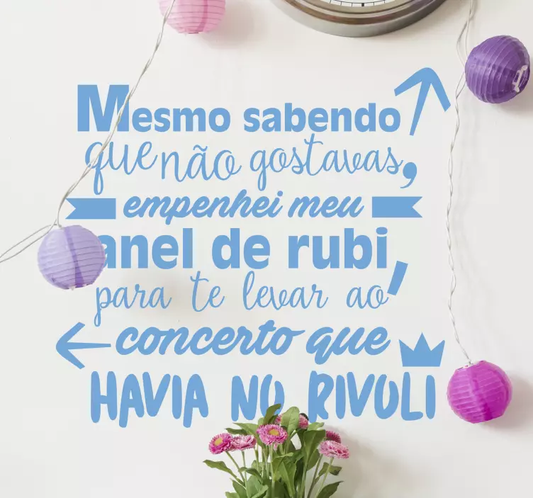 Vinis de letras de canções Paixão - TenStickers