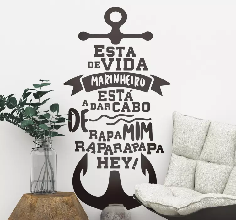 Vinis de letras de canções Vida de Marinheiro - TenStickers