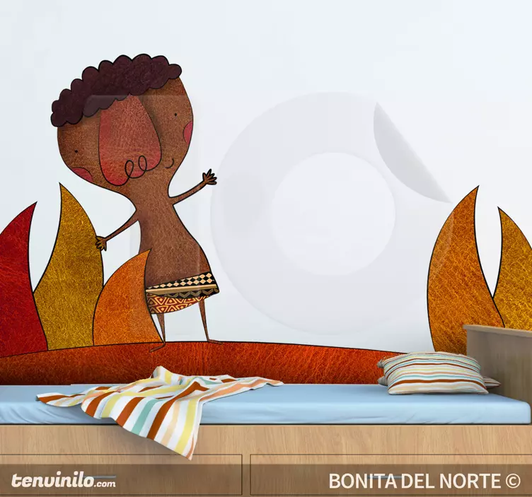 Autocolante decorativo de ilustrações menino africano - TenStickers
