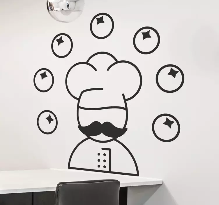 vinis decorativos chef malabarismo - TenStickers