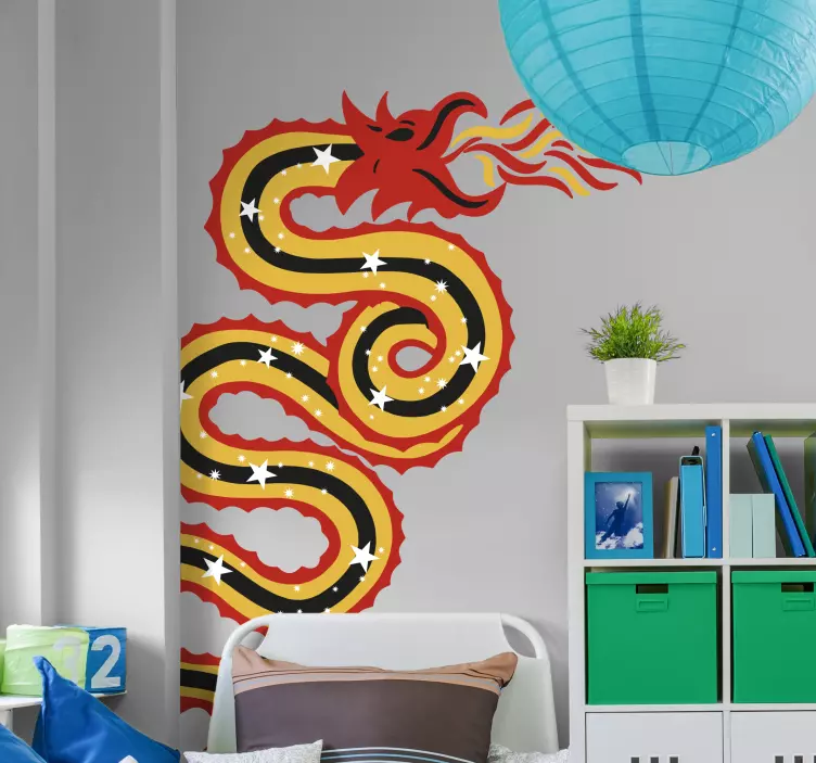 Vinil decorativo dragão chinês desenho animado - TenStickers