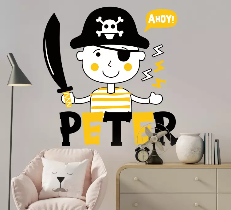 Adesivos para decoração de quarto infantil Bebê menino pirata cut - TenStickers