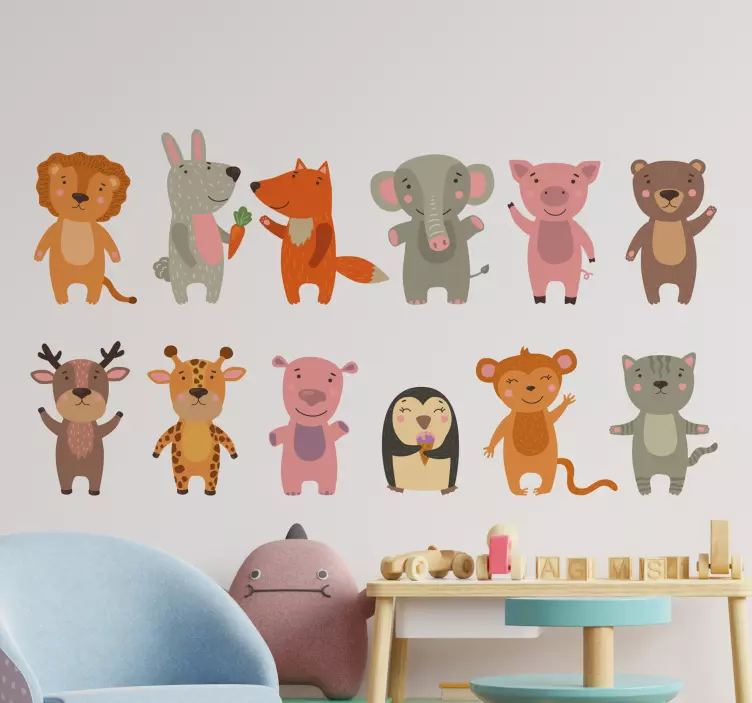 Adesivos para decoração de quarto infantil Desenho animado engraç - TenStickers