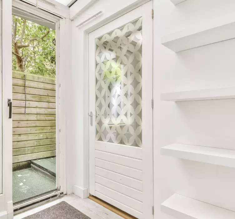 Adesivo translúcido padrão geométrico porta - TenStickers