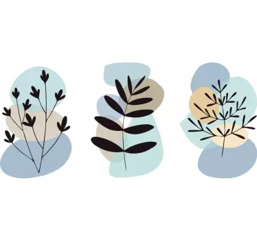 Autocolante animal plantas abstratas com círculos coloridos - TenStickers