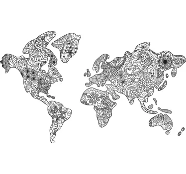 Autocolante quarto de dormir mapa de mandala - TenStickers