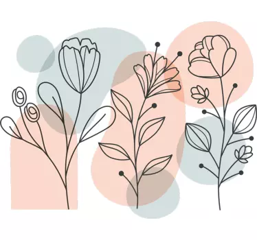 Autocolante quarto de dormir flores minimalistas - TenStickers