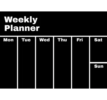 Autocolante decorativo quadro preto planejador semanal - TenStickers