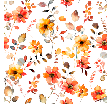 Autocolante animal padrão de flores de outono - TenStickers