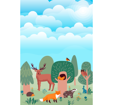 Autocolante animal cena de animais da floresta - TenStickers