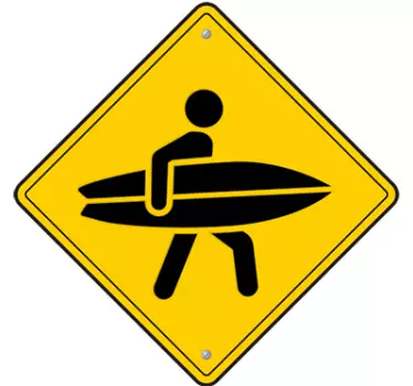 Vinil Autocolante Atenção Surfista - TenStickers