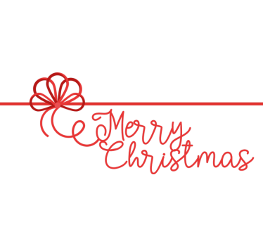 Autocolante animal laço de presente feliz natal - TenStickers