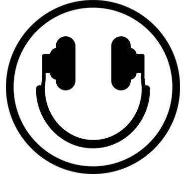 Vinilo decorativo cara feliz auriculares - TenStickers