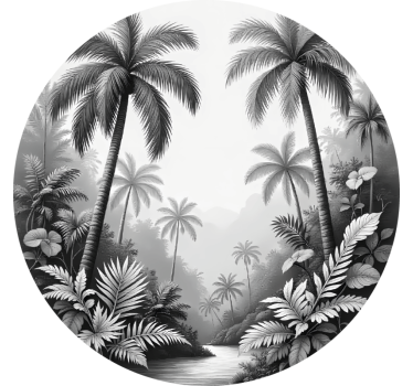Autocolante de parede floresta de samambaias cinzentas - TenStickers