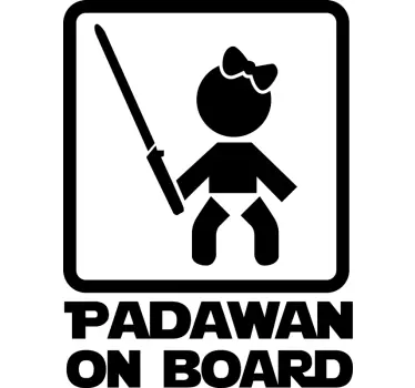 Bebe a bordo personalizado Garota padawan - TenStickers